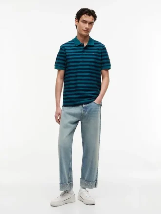 Polo às riscas Tommy Jeans de corte regular