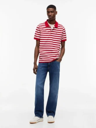 Polo às riscas Tommy Jeans de corte regular