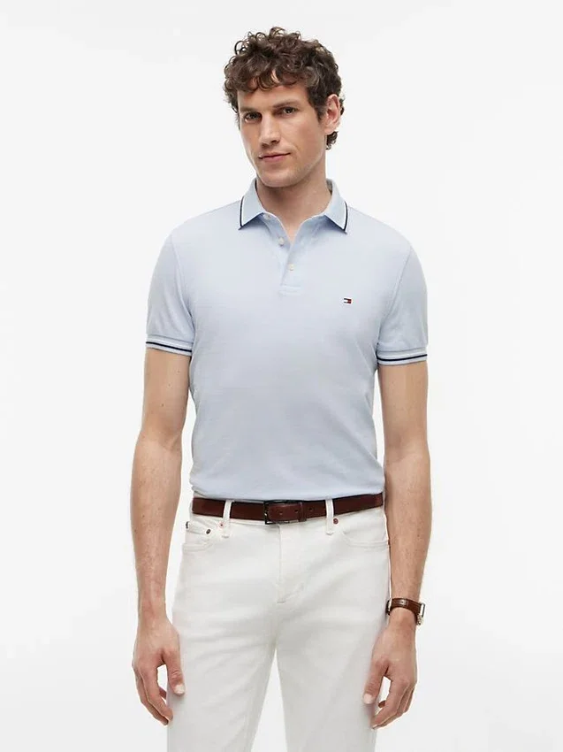 Polo Slim Fit com detalhes em contraste Polo Slim Fit com detalhes em contraste