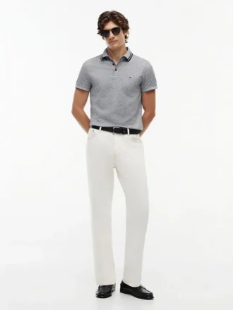 Polo Slim Fit com efeito mesclado