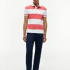 Polo Slim Fit com riscas de râguebi Polo Slim Fit com riscas de râguebi