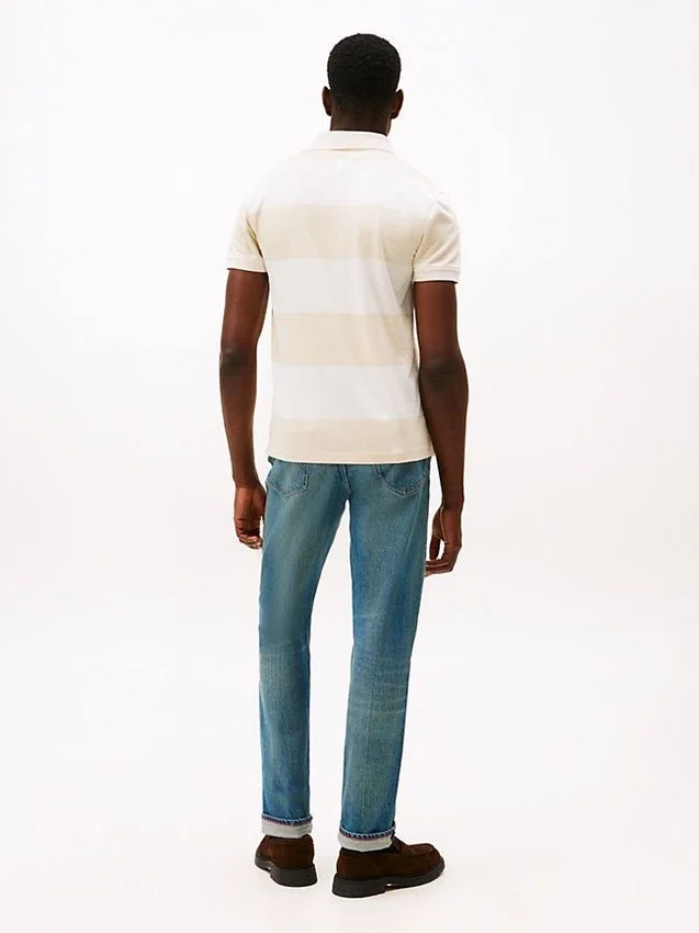 Polo Slim Fit com riscas de râguebi Polo Slim Fit com riscas de râguebi