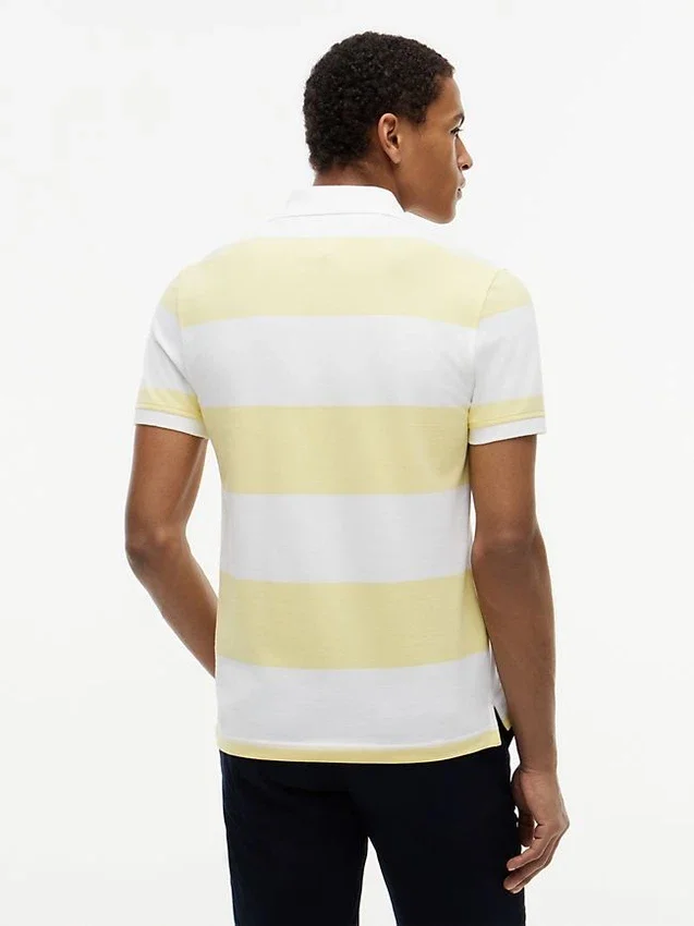 Polo Slim Fit com riscas de râguebi Polo Slim Fit com riscas de râguebi