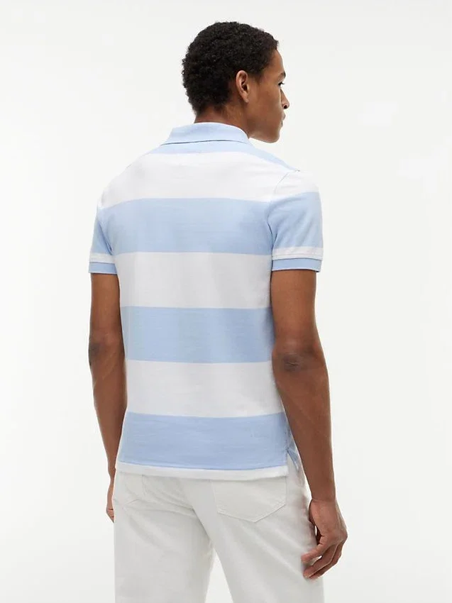 Polo Slim Fit com riscas de râguebi Polo Slim Fit com riscas de râguebi