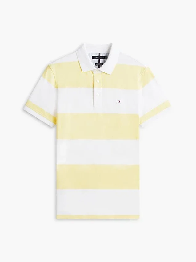 Polo Slim Fit com riscas de râguebi Polo Slim Fit com riscas de râguebi