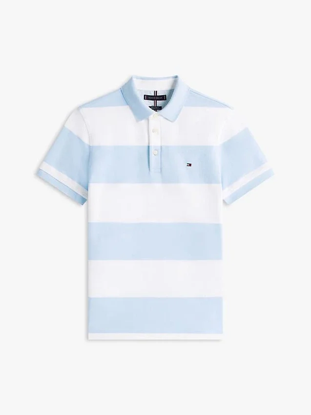 Polo Slim Fit com riscas de râguebi Polo Slim Fit com riscas de râguebi