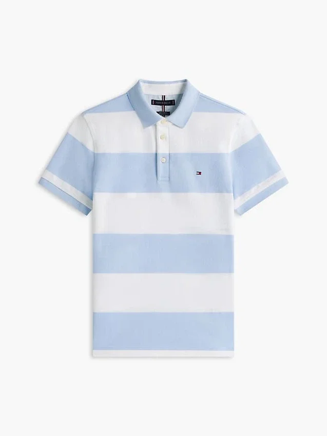 Polo Slim Fit com riscas de râguebi Polo Slim Fit com riscas de râguebi