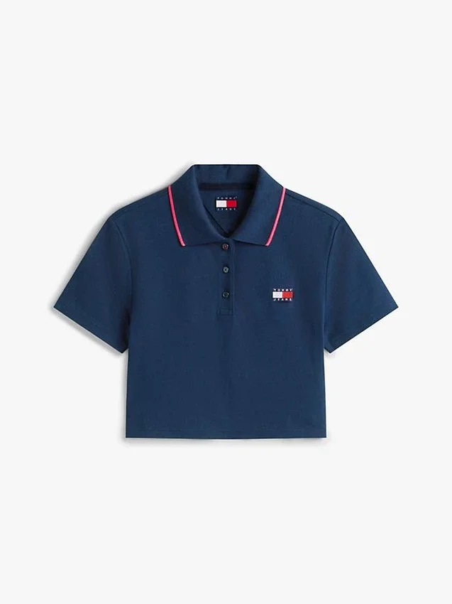 Polo Tommy Jeans de corte curto e largo Polo Tommy Jeans de corte curto e largo