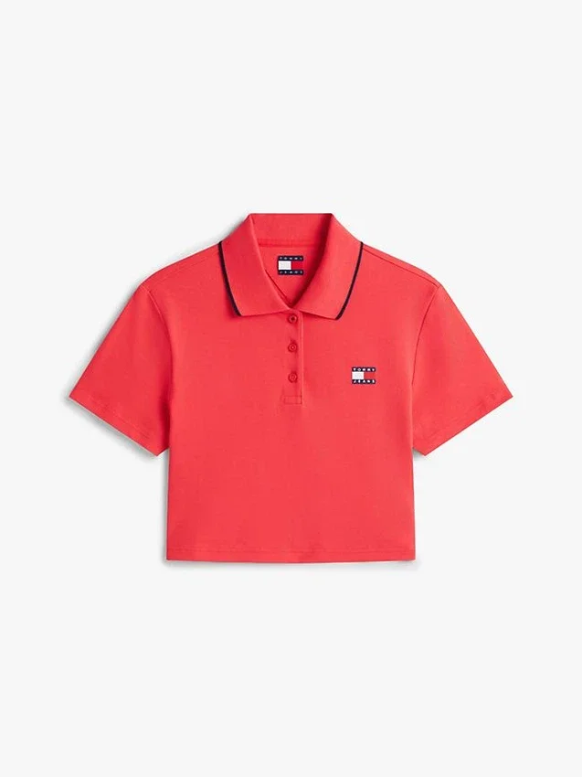 Polo Tommy Jeans de corte curto e largo Polo Tommy Jeans de corte curto e largo
