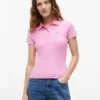 Polo Tommy Jeans de malha canelada com corte justo Polo Tommy Jeans de malha canelada com corte justo
