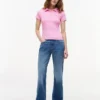 Polo Tommy Jeans de malha canelada com corte justo Polo Tommy Jeans de malha canelada com corte justo