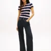 Polo Tommy Jeans de malha canelada com corte justo Polo Tommy Jeans de malha canelada com corte justo