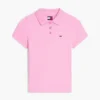 Polo Tommy Jeans de malha canelada com corte justo Polo Tommy Jeans de malha canelada com corte justo
