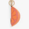 Porta-moedas em cunha laranja com pingente para mala Porta-moedas em cunha laranja com pingente para mala