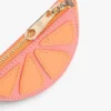 Porta-moedas em cunha laranja com pingente para mala Porta-moedas em cunha laranja com pingente para mala