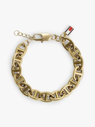 Pulseira com corrente de elos marítimos banhada a ouro