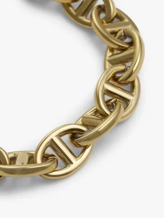 Pulseira com corrente de elos marítimos banhada a ouro