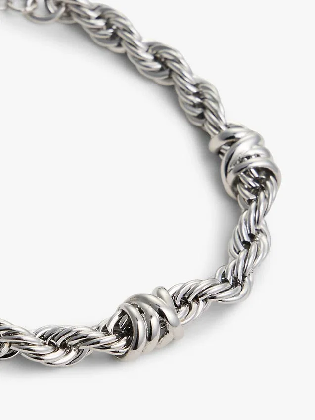Pulseira com corrente em corda náutica Pulseira com corrente em corda náutica
