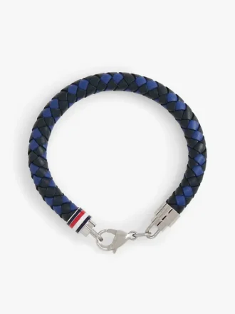 Pulseira de couro trançado
