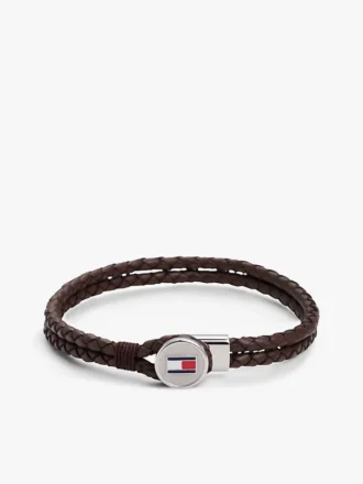 Pulseira de couro trançado