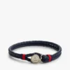 Pulseira de couro trançado náutico Pulseira de couro trançado náutico