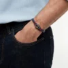 Pulseira de couro trançado náutico Pulseira de couro trançado náutico