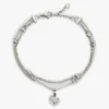 Pulseira de Duas Camadas com Pingente em Forma de Coração Pulseira de Duas Camadas com Pingente em Forma de Coração