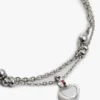 Pulseira de Duas Camadas com Pingente em Forma de Coração Pulseira de Duas Camadas com Pingente em Forma de Coração