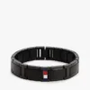 Pulseira de elos planos com detalhes em riscas Pulseira de elos planos com detalhes em riscas