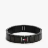 Pulseira de elos planos com detalhes em riscas Pulseira de elos planos com detalhes em riscas