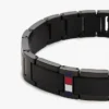 Pulseira de elos planos com detalhes em riscas Pulseira de elos planos com detalhes em riscas