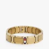 Pulseira de elos planos com detalhes às riscas Pulseira de elos planos com detalhes às riscas
