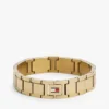 Pulseira de elos planos com detalhes às riscas Pulseira de elos planos com detalhes às riscas