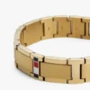 Pulseira de elos planos com detalhes às riscas Pulseira de elos planos com detalhes às riscas