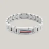 Pulseira em aço inoxidável com riscas de bandeira Pulseira em aço inoxidável com riscas de bandeira