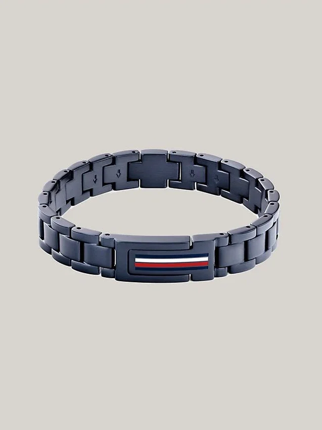 Pulseira em aço inoxidável com riscas de bandeira Pulseira em aço inoxidável com riscas de bandeira