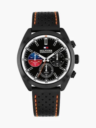 Relógio cronógrafo com bracelete em pele de 40 mm
