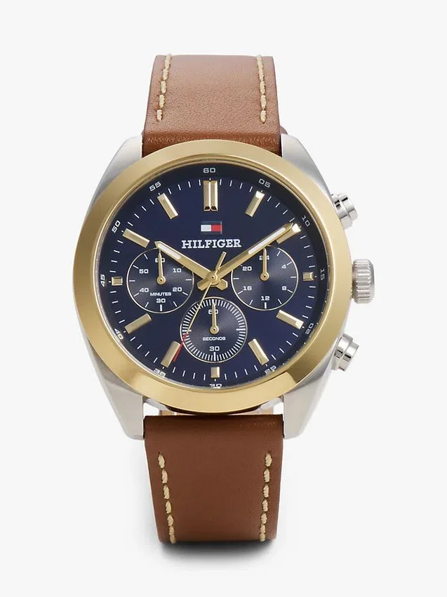 Relógio cronógrafo com bracelete em pele de 40 mm Relógio cronógrafo com bracelete em pele de 40 mm