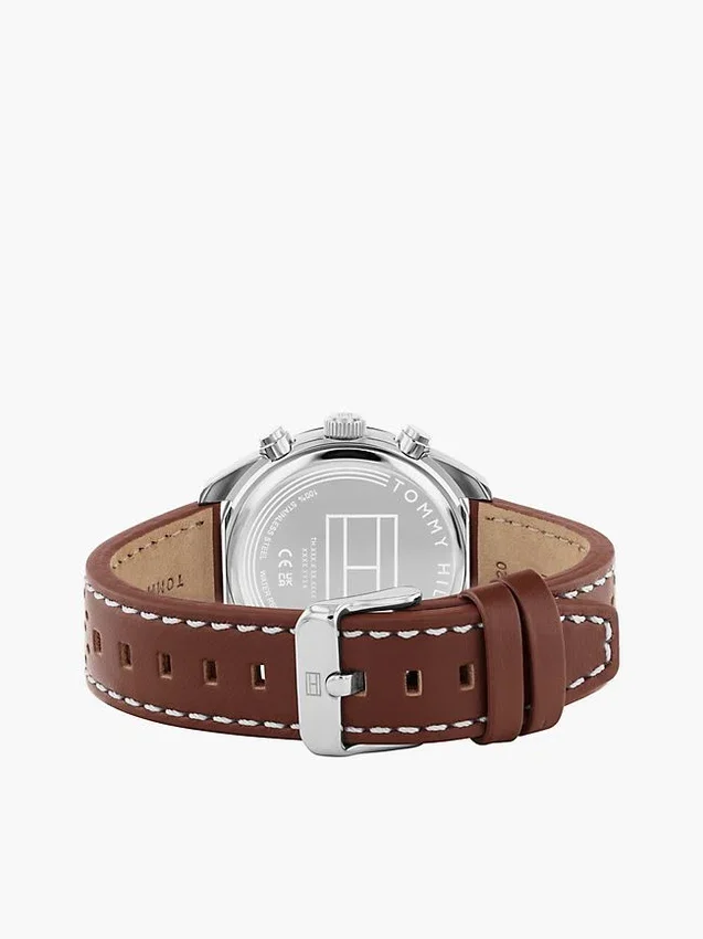 Relógio cronógrafo com bracelete em pele de 40 mm Relógio cronógrafo com bracelete em pele de 40 mm