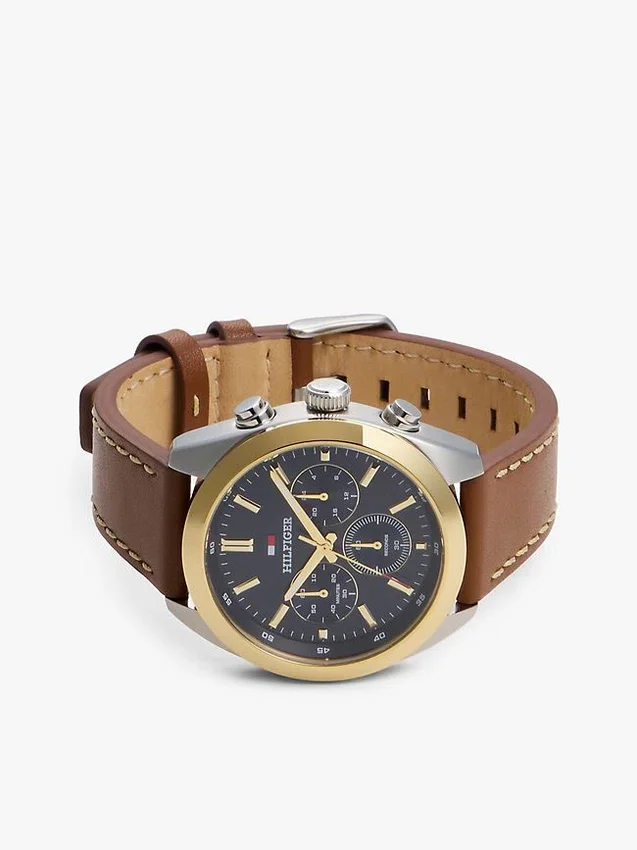 Relógio cronógrafo com bracelete em pele de 40 mm Relógio cronógrafo com bracelete em pele de 40 mm