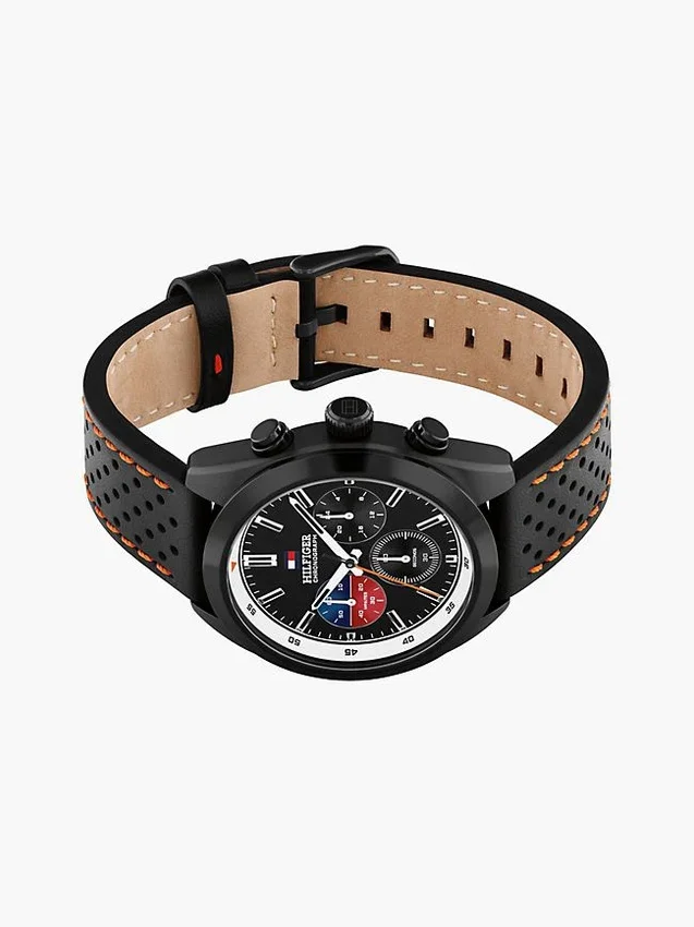 Relógio cronógrafo com bracelete em pele de 40 mm Relógio cronógrafo com bracelete em pele de 40 mm