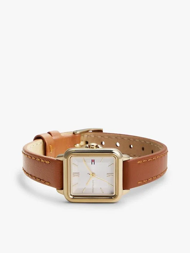 Relógio de vestir com bracelete em pele de 24 mm Relógio de vestir com bracelete em pele de 24 mm