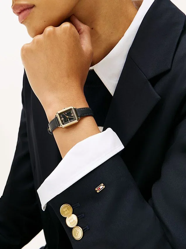 Relógio de vestir com bracelete em pele de 24 mm Relógio de vestir com bracelete em pele de 24 mm