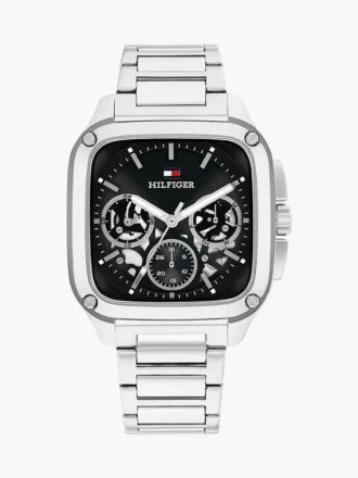 Relógio desportivo com mostrador retangular esqueleto de 37 mm