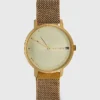 Relógio dourado com bracelete magnética Relógio dourado com bracelete magnética
