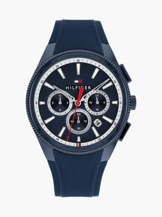 Relógio Dual-Time com bracelete de silicone de 43 mm