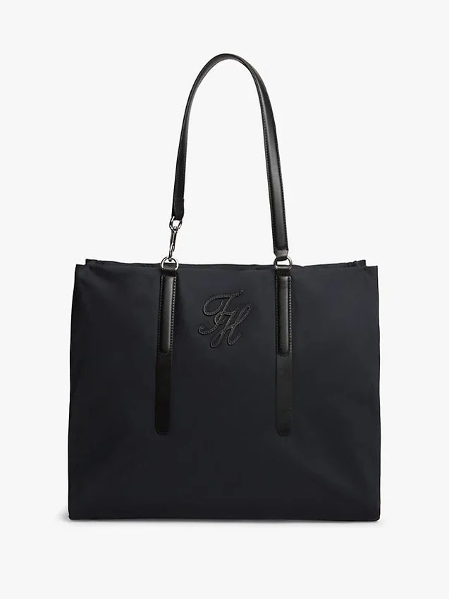 Saco Tote com Monograma em Letra Cursiva Repelente à Água Saco Tote com Monograma em Letra Cursiva Repelente à Água