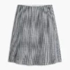 Saia Midi em Mistura de Linho e Gingham Saia Midi em Mistura de Linho e Gingham