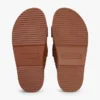 Sandália deslizante de couro nubuck com duas tiras Sandália deslizante de couro nubuck com duas tiras