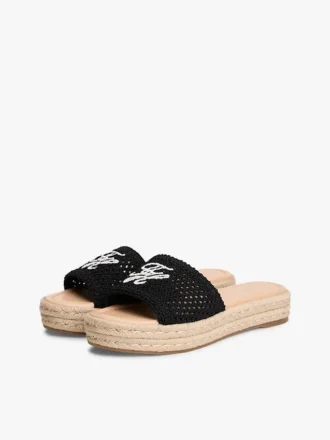 Sandália Espadrilha com Monograma em Letra Cursiva